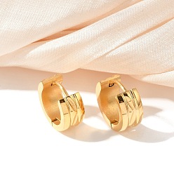 Золотой 304 серьги-кольца из нержавеющей стали с эффектом полировки, ионное покрытие (ip), золотые, 13.5x6 мм