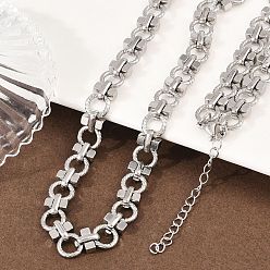 Нержавеющая Сталь Цвет 8мм 304 ожерелья из витых звеньев цепи из нержавеющей стали, не тускнеет, цвет нержавеющей стали, 17.99 дюйм (45.7 см)