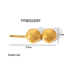 Shell Shape 304 шпилька для волос из нержавеющей стали, реальный 18 k позолоченный, формы раковины, 55x17 мм
