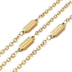 Золотой Ионное покрытие (ip) 304 прямоугольные цепи из нержавеющей стали, с катушкой, пайки, золотые, 14x4x1.5 мм, 2.5x2x0.3 мм, около 32.81 футов (10 м) / рулон