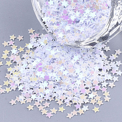 Лазурный Аксессуары для орнаментов, пластиковые пайетки / блестки из пвх, с покрытием AB цвета, звезда, лазурный, 2.6x2.7x0.4 мм, около 410000 шт / 500 г