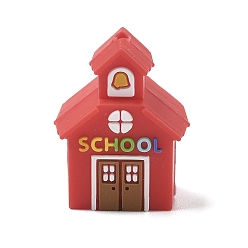 Дом Силиконовые бусины, фокусные бусы, дом, дом, 28x21x14.5 мм, отверстие : 2 мм