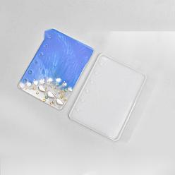 White Notebook Mold, DIY Silicone Pendant Molds, Resin Casting Molds, For UV Resin, Epoxy Resin Jewelry Making, White, 13.5x9.7x0.55cm, Hole: 4.5mm, Inner: 13x9.3cm