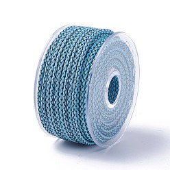 Dark Cyan Braided Steel Wire Rope Cord, Jewelry DIY Making Material, with Spool, Dark Cyan, about 5.46 yards(5m)/roll, 3mm