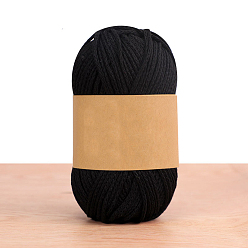 Черный Хлопчатобумажные нити, для вязания крючком принадлежности, чёрные, 2 мм, около 92.96 ярдов (85 м) / моток