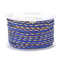 Синий Разноцветный декоративный нейлоновый витой шнур, нейлоновая веревка, для украшения дома, украшать костюмы, сумка на шнурках, синие, 2 мм, около 25.1 ярдов (23 м) / рулон