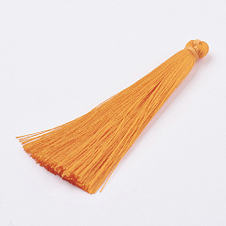 Оранжевый Нейлон кисточка кулон украшение, оранжевые, 65~74x6 мм