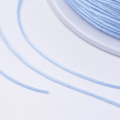 Deep Sky Blue Flat Elastic Crystal String, Elastic Beading Thread, for Stretch Bracelet Making, Deep Sky Blue, 0.7mm, about 546.8 yards(500m)/roll