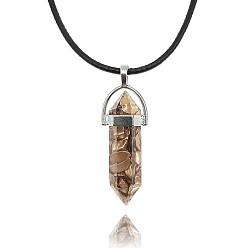 Dark Goldenrod Dyed Natural Shell Pendant Necklaces, Bullet, Dark Goldenrod, No Size