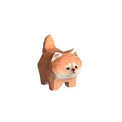 Собака Деревянные резные украшения для витрин, фигурка украшение домашнего офиса, собака, 40x35x25 мм