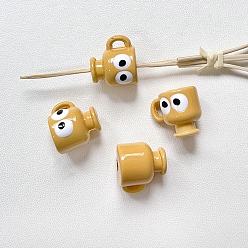 (932FM) Темно-синий аква-матовый с подкладкой Непрозрачные акриловые бусины, чашка, темно-золотистые, 18x16 мм