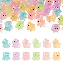 Couleur Mélangete 48 pièces 6 couleurs figurine de chien en résine lumineuse, pour la décoration de bureau à domicile, brillent dans le noir, couleur mixte, 19x19x18mm, 8 pcs / couleur