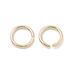 Настоящее золото 14K Перейти латунные, открытые кольца прыжок, долговечный, без кадмия и без свинца, круглые кольца, реальный 14 k позолоченный, 6x0.8 мм, 20 датчик, внутренний диаметр: 4.4 мм