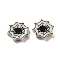 Spider Кабошоны из смолы на тему Хэллоуина, чёрные, паук, 11.5x13.5x4 мм