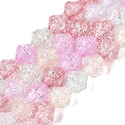 Gemischte Farbe Transparent Knistern Glasperlen Stränge, Doppelkegel, Backen Farbe, Gemischte Farbe, 8~8.5x8 mm, Bohrung: 1.2~1.4 mm, ca. 48~50 Stk. / Strang, 14.96~15.75 Zoll (38~40 cm)