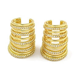 Настоящее золото 18K Серьги-манжеты из циркония, для женщин, круглые кольца, реальный 18 k позолоченный, 14x19.5 мм