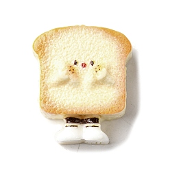 Food Милые кабошоны из непрозрачной смолы цвета светло-хаки, тост, 24x20.5x10 мм