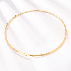 Golden 4MM 304 Stainless Choker Necklaces, Rigid Necklaces, Ion Plating(IP), Golden, Inner Diameter: 5.63 inch(14.3cm)
