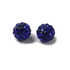 Sapphire Grade A Rhinestone Pave Disco Ball Beads, for Unisex Jewelry Making, Round, Sapphire, 8mm, Hole: 1mm