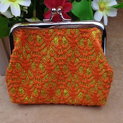 Оранжевый Сумочка для куклы из трапециевидной ткани, с железным каркасом для сумочки и пудрой с блестками, принадлежности для американских кукол, оранжевые, 100x120 мм