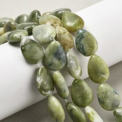 Chinese Jade Натуральные китайские бусины из южного нефрита, квартира слеза, 18x13x6 мм, отверстие : 0.8 мм, около 11 шт / нитка, 7.48''~7.68'' (19~19.5 см)