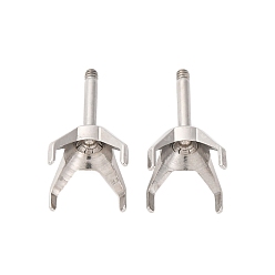 Нержавеющая Сталь Цвет 304 Выводы серьги из нержавеющей стали шпилька, цвет нержавеющей стали, лоток : 8 мм, 12x8.5 мм, штифты : 1x7 мм