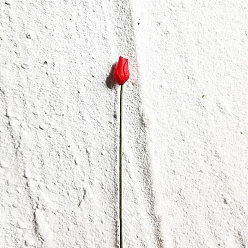 Красный Имитационная модель розы из смолы с железной проволокой, украшение куклы, аксессуары для ролевых игр, красные, 60x4 мм