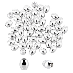 Silver 50Pcs 304 Stainless Steel Beads, Barrel, Silver Color Plated, 6x5mm, Hole: 2mm