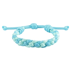 Голубой Регулируемые браслеты из плетеного полиэфирного шнура для мужчин и женщин, голубой, периметр: 7-1/8~10-1/4 дюйм (18~26 см)