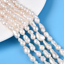 Кремово-белый Натуральный жемчуг в стиле барокко кеши, зарождающаяся жемчужина, арахис, кремово-белые, 7~18x4.5~8 мм, отверстие : 0.6 мм, около 28~39 шт / нитка, 15.16~15.75 дюйм (38.5~40 см)