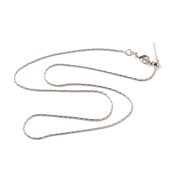 Платина 1мм стойка покрытие латунь бостон звено цепи регулируемые слайдер ожерелья для женщин мужчин, без кадмия и без свинца, 901 застежка из нержавеющей стали, долговечный, платина, 17.95 дюйм (45.6 см)