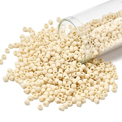 (51F) Opaque Frost Light Beige Тохо 8/0 круглые бусины, японский бисер, (51 f) непрозрачный морозный светло-бежевый, 3 мм, отверстие : 1 мм, Около 1110 шт / 50 г