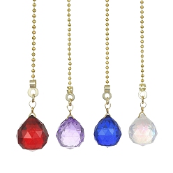 (52) Непрозрачная лаванда Стеклянные каплевидные удлинители потолочных вентиляторов, с железной цепью, разноцветные, 352 мм, 4 шт / комплект