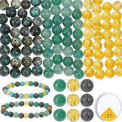 Gemischte Stein DIY Armbänder machen Kits, einschließlich natürlicher und synthetischer Edelsteinperlen und elastischem Kristall-Stretchfaden, Runde, 0.7 mm