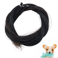 Черный Натуральный конский волос, для скрипичного смычка, чёрные, 820~850x0.1 мм