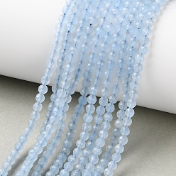 Cielo Azul Hilo de abalorios/cuentas de jade natural, teñido, facetados, rondo, el cielo azul, 3 mm, agujero: 0.7 mm, sobre 129 unidades / cadena, 15.28'' (38.8 cm)