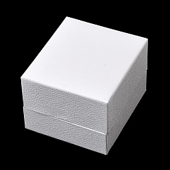 Белый Картонные коробки для ювелирных изделий с поролоновой подкладкой внутри (для колец)., квадратный, белые, 5.25x4.75x3.9 см