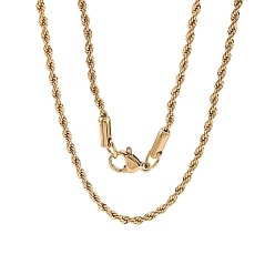 Золотой Модных мужских 304 из нержавеющей стали трос цепи ожерелья, с омаром застежками, золотые, 17.7 дюйм (45 см), 2 мм