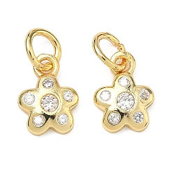 Прозрачный Латунные микро проложить кубического циркония подвески, , стойки покрытие, без кадмия и без свинца, долговечный, золотые, прозрачные, 9.5x7x2 мм, Перейти кольцо: 5x1 мм, внутренний диаметр: 3 мм