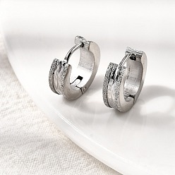 Нержавеющая Сталь Цвет Серьги из 304 нержавеющей стали, , цвет нержавеющей стали, 13~13.5x4 мм