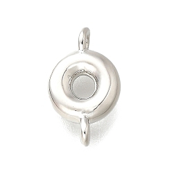 Letter O Подвески из латуни, без свинца и без кадмия, долговечный, стойки покрытие, платина, Письмо O, 12x7x2.5 мм, отверстие : 1.2 мм