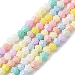 (52) Непрозрачная лаванда Выпечки нарисованных стеклянных бусин прядей, конус, окрашенная и подогревом, граненые, разноцветные, 4.5x3.5~4 мм, отверстие : 1.2 мм, около 109~112 шт / нитка, 15.63''~15.91'' (39.7~40.4 см)