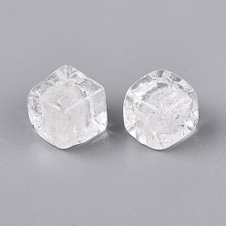 Прозрачный Бусины лэмпворк , кубические, прозрачные, 10~11x9~10x9~10 мм, отверстие : 1.5~1.8 мм
