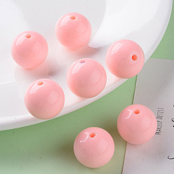 Light Salmon Opaque Acrylic Beads, Round, Light Salmon, 20x19mm, Hole: 3mm, about 111pcs/500g