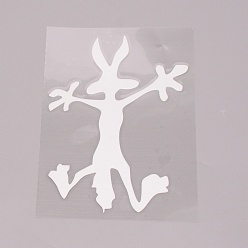 White Waterproof PET Personality Wolf Car Stickers, with Adhesive Tape, for Cars Motorbikes Luggages Skateboard Laptop Decor, White, 18x13x0.02cm