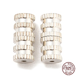 Silver 925 Sterling Silver Screw Clasps, Column, Silver, 11x5mm, Hole: 1.2mm
