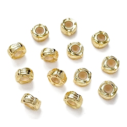 Bowknot Brass Micro Pave Clear Cubic Zirconia Beads, Long-lasting Plated, Real 18K Gold Plated, Bowknot, 8x4mm, Hole: 1.6mm