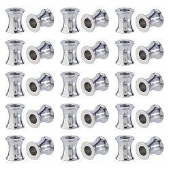 Нержавеющая Сталь Цвет 40шт 202 европейские бусины из нержавеющей стали, бусины с большим отверстием, колонка, цвет нержавеющей стали, 9x8 мм, отверстие : 4 мм