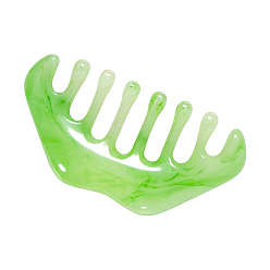 Зеленый лайм Массажные гребни из смолы, массажные инструменты для ухода за волосами рельеф тела, зеленый лайм, 106x56 мм