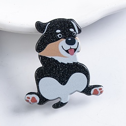 Черный Заколки для волос из пвх, с металлическими поиск, чёрные, 42x26 мм